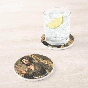 Fantasy Witch Medieval Village Halloween Coaster