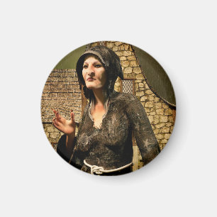 Fantasy Witch Medieval Village Halloween Magnet