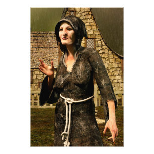 Fantasy Witch Medieval Village Halloween Photo Print