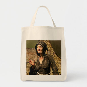 Fantasy Witch Medieval Village Halloween Tote Bag