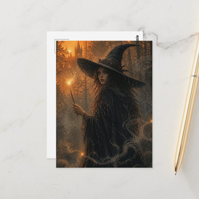 Fantasy Witch Postcard (Front/Back In Situ)