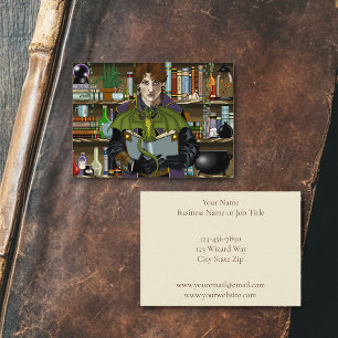 Fantasy Wizard Books Dragon Potions Business Card