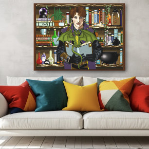Fantasy Wizard Books Dragon Potions Canvas Print