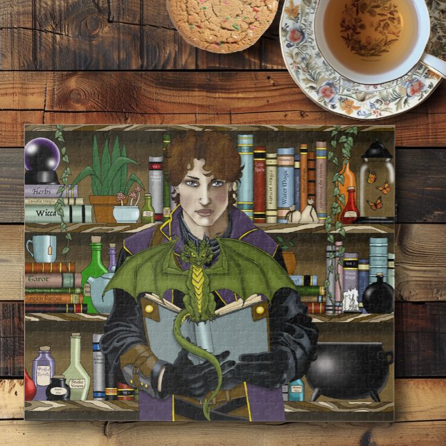 Fantasy Wizard Books Dragon Potions Jigsaw Puzzle (Creator Uploaded)