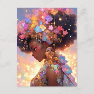 Fantasy Woman African American Art Postcard