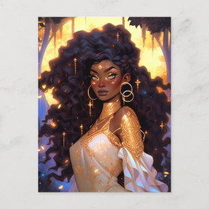 Fantasy Woman African American Art Postcard
