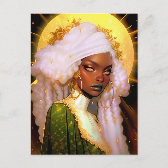 Fantasy Woman African American Art Postcard (Front)