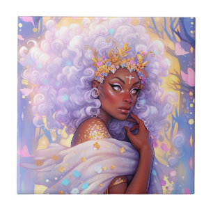 Fantasy Woman African American Art Tile