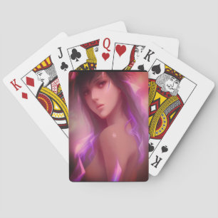 Fantasy woman playing cards
