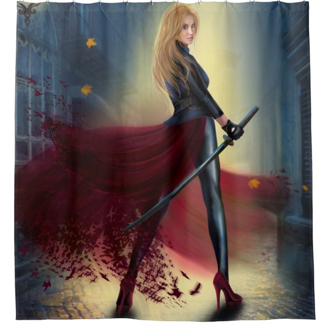 fantasy Woman Warrior Princess Shower Curtain (Front)