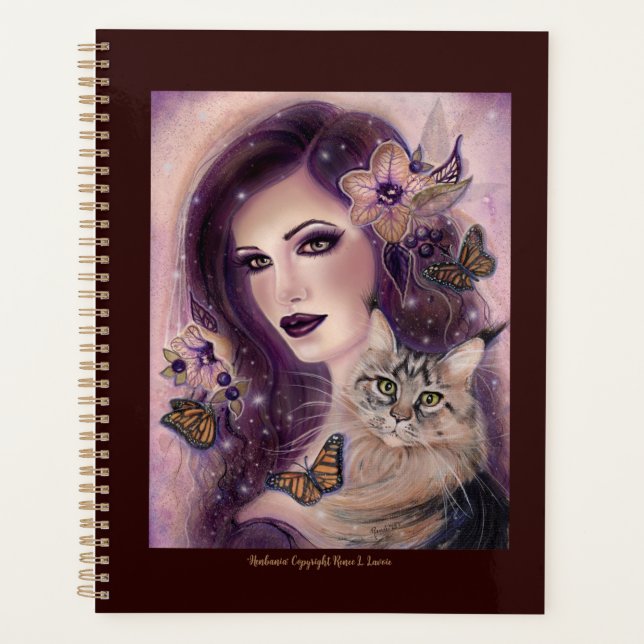 Fantasy women with cat by Renee Lavoie  Canvas Pri Planner (Front)