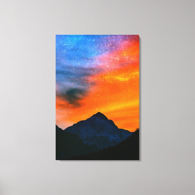 Fantasy world at mountains canvas print (Front)