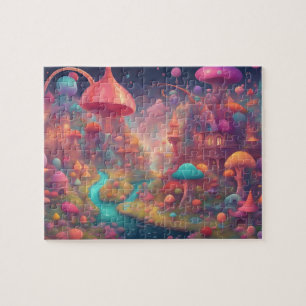Fantasy World Colorful Watercolor Castle Jigsaw Puzzle