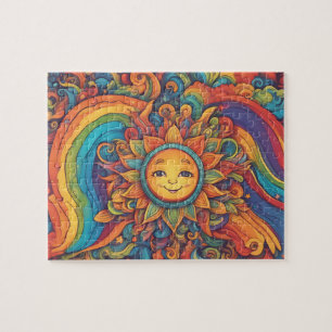 Fantasy World Colourful Sun Jigsaw Puzzle