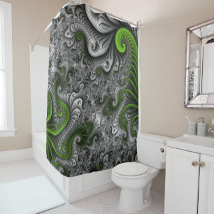 Fantasy World Green And Grey Abstract Fractal Art