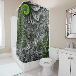 Fantasy World Green And Grey Abstract Fractal Art