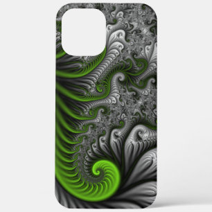 Fantasy World Green And Grey Abstract Fractal Art iPhone 12 Pro Max Case