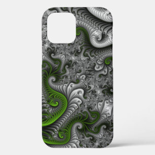 Fantasy World Green And Grey Abstract Fractal Art iPhone 12 Pro Case