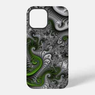 Fantasy World Green And Grey Abstract Fractal Art iPhone 12 Pro Case