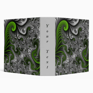 Fantasy World Green And Grey Abstract Fractal Text Binder