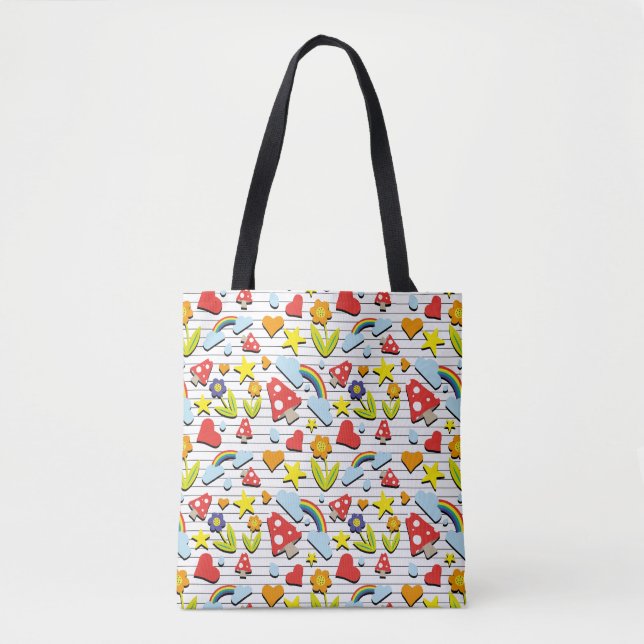 Fantasy World on Lined Note Paper   Tote Bag (Front)