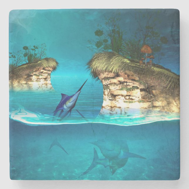 Fantasy world with marlin stone coaster (Front)