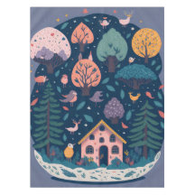 Fantasy yarn forest birds, and trees