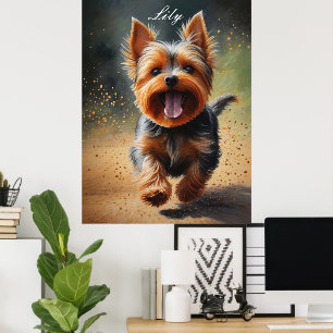 Fantasy Yorkshire Terrier Surreal Dog Art Poster