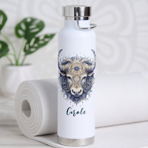 Fantasy Zodiac Bull Symbol Celestial Taurus Water Bottle