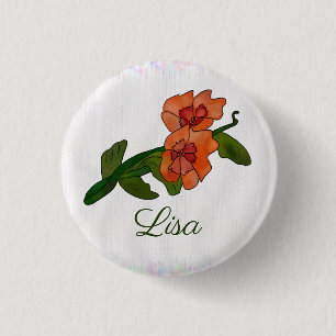Fantasyblume, personalisiert 1 inch round button