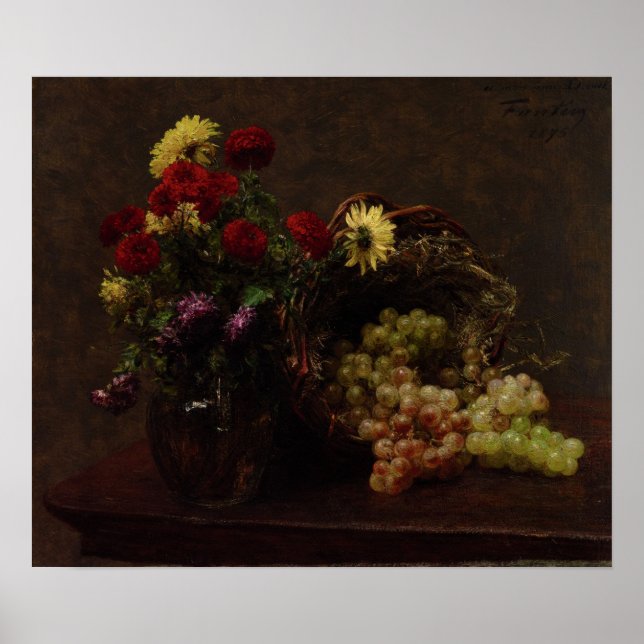 Fantin-Latour - Flowers And Grapes Poster (Front)