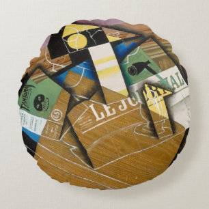 Fantomas, 1915 (oil on canvas) round pillow