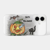 Fantôme, Chauve-souris et Chat, Joyeux Halloween !