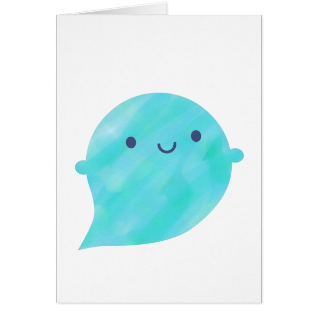 Fantôme d'aquarelle de Kawaii (océan) (Devant)