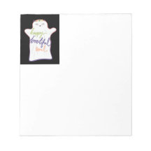 Fantôme de dessin coloré mignon avec Bloc-notes te