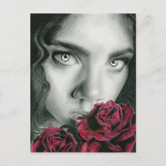 Fantôme d'une beauté gothique rose Carte postale (Devant)