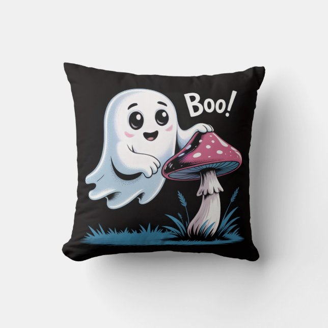Fantôme sur coussin de champignons - Éffrayant (Recto)