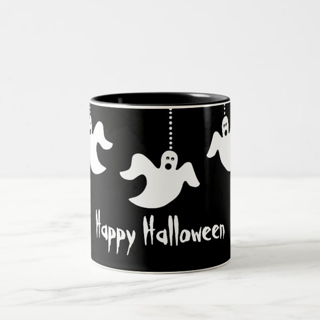 Fantômes pendants Mug d'Halloween, Noir (Centre)