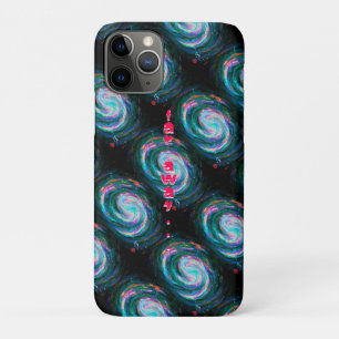 Far Away Green Spiral Galaxies in Space  iPhone 11 Pro Case