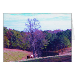 Far Away Horse in a Purple Field