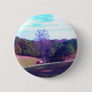 Far Away Horse in a Purple Field 2 Inch Round Button
