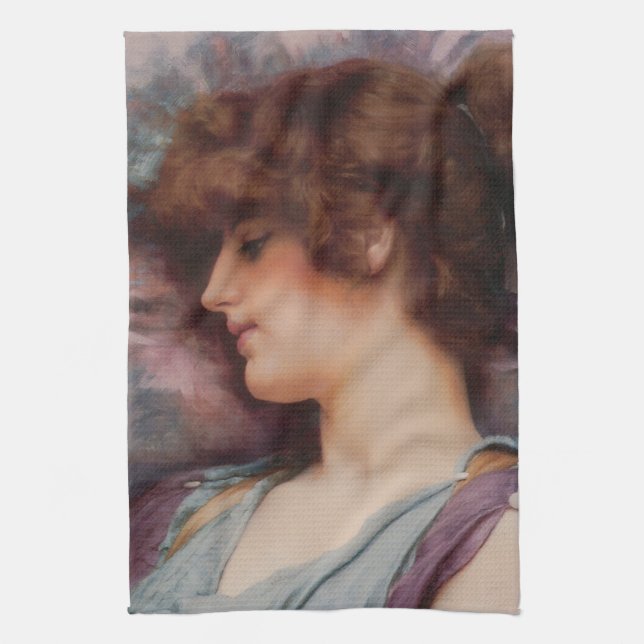 Far Away Thoughts by John William Godward Kitchen Towel (Vertical)