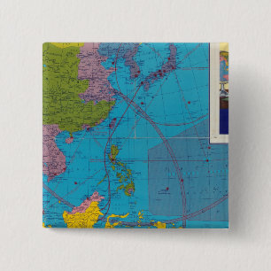 Far East, Mediterranean Area 2 Inch Square Button