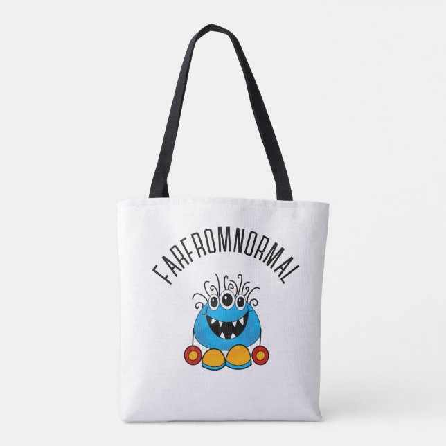 FAR FROM NORMAL THREE-EYED MONSTER TOTE BAG (Back)