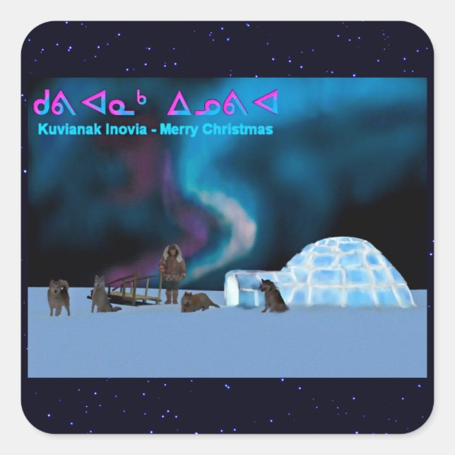 Far North Christmas Square Sticker (Front)