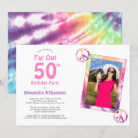 Far Out 50th Groovy Tie Dye Birthday Party Photo