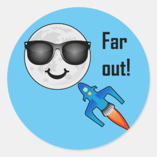 Far Out Design - Classic Round Sticker