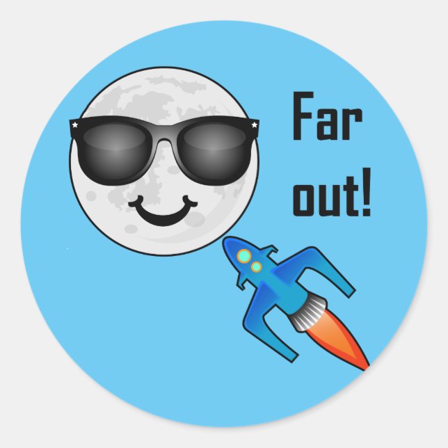 Far Out Design - Classic Round Sticker (Front)