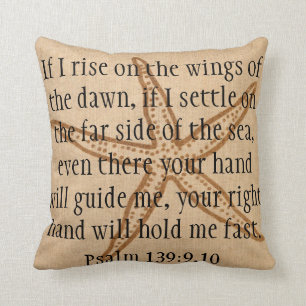 Far side of the sea bible verse starfish pillow