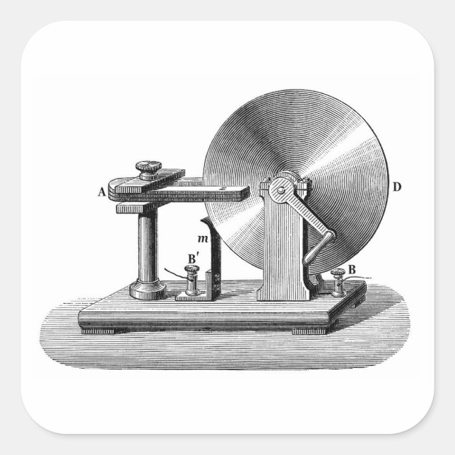 Faraday disc generator square sticker (Front)